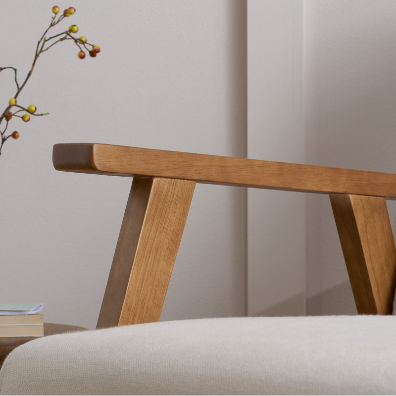 Springview Upholstered Armchair, Cream,  Light Oak
