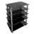 Mount-It! Tempered Glass AV Component Media Stand, Audio Tower and Media Center with 5 Black Shelves