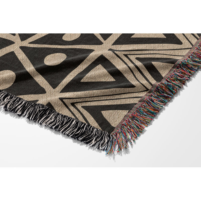 Couverture 100% coton Cocodili, Noir / Beige, Simple