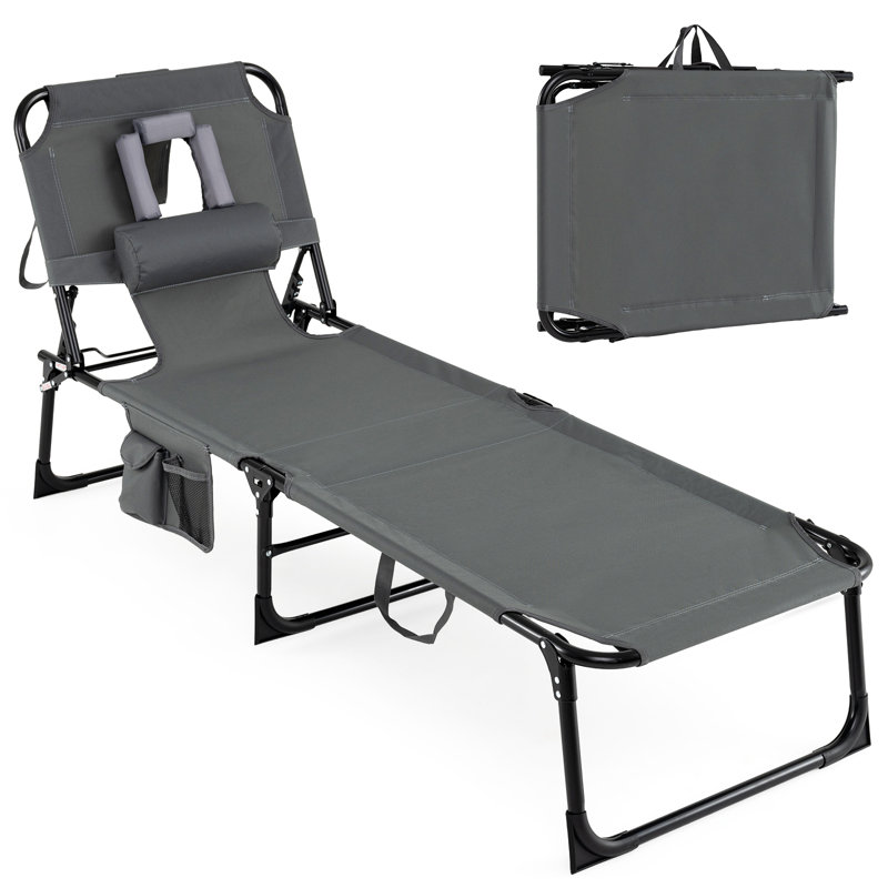 Chaise longue inclinable 76 po Leva, Gris