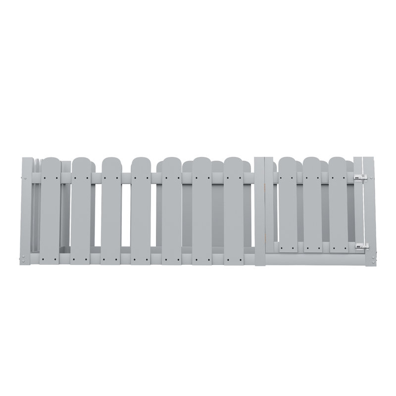Jutta Solid Wood Bed, 140 x 200cm, in Grey