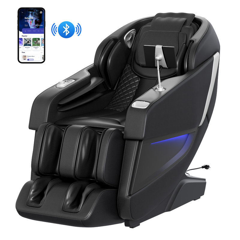 2025 Tout nouveau fauteuil de massage multi-fonctions à gravité zéro avec coussin gonflable complet, rail SL avec voix d'intelligence artificielle, lumières DEL Aange, chauffage de la taille et du mollet et contrôleur à l'écran