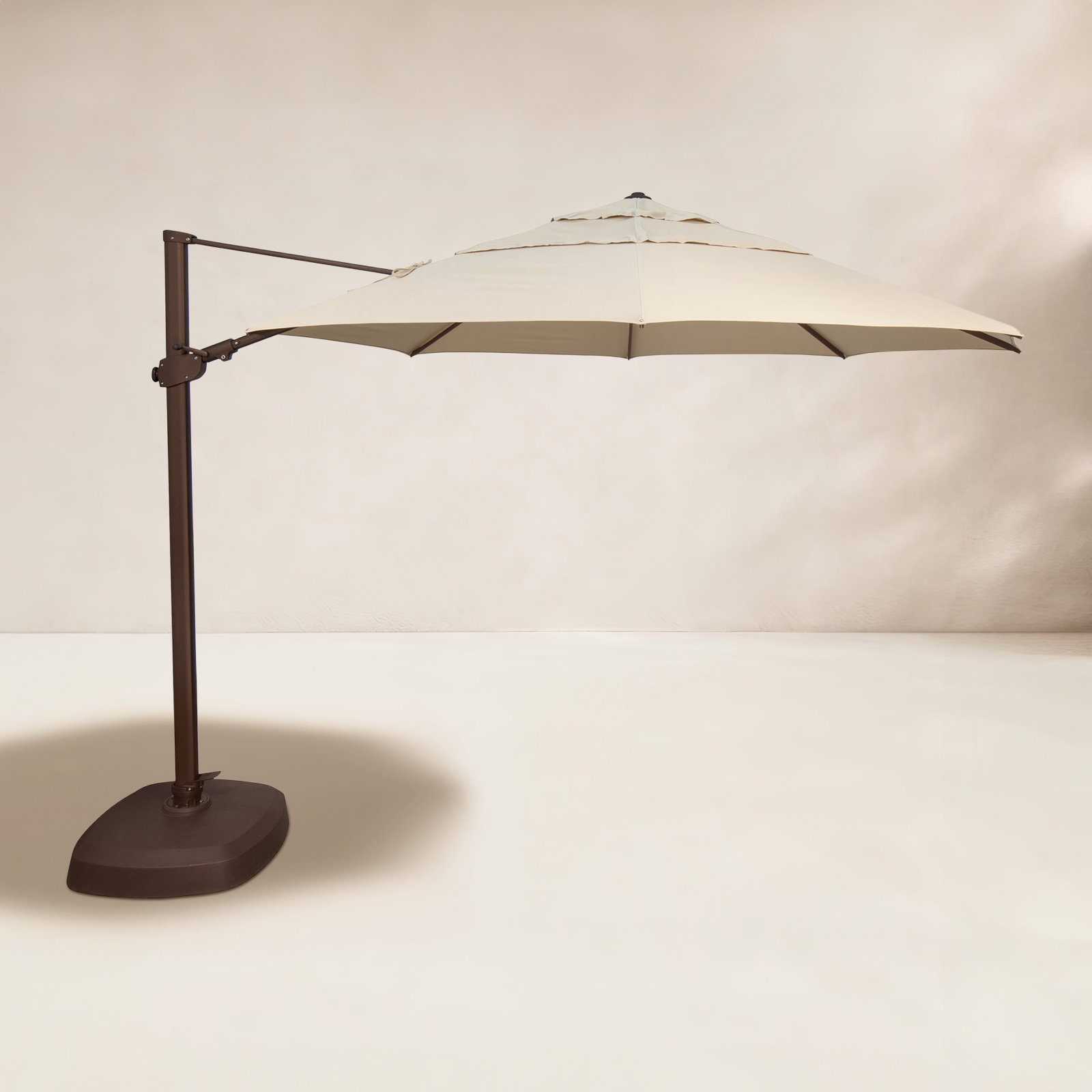 12.3' Cantilever Sunbrella® Umbrella, Antique Beige Sunbrella® Canvas, Bronze