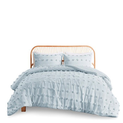 Édredon bleu avec 2 taies décoratives pour lit double / grand, taies décoratives
