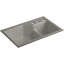 Indio® 33" L x 21.125" W Double Basin Undermount Kitchen Sink with Accessories-1855539976-1862850630