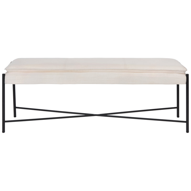 Braylon 50" Upholstered Bench, Light Beige