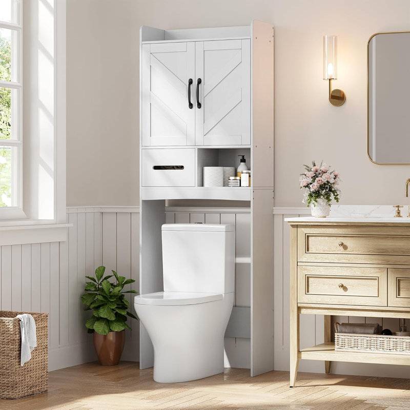 Over The Toilet Storage Cabinet Bathroom Organizer Space-saving Toilet Rack, White