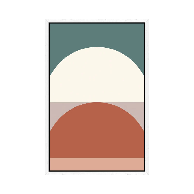 Geometric - Print on Canvas, 66.04 cm H x 45.72 cm W, White Framed, Silver/White/Valencia