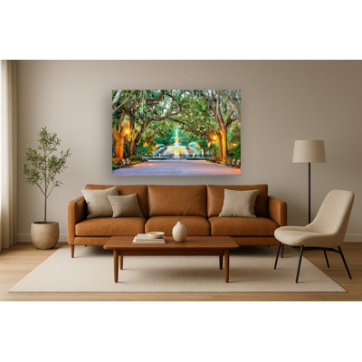 Forsyth Park Savannah Frameless Tempered Glass Wall Art - 40" x 60"