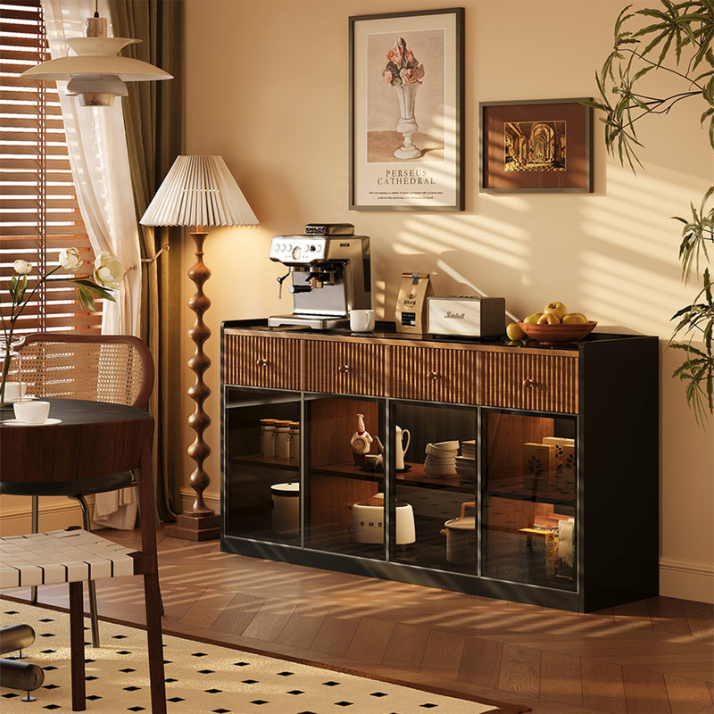 Walnut Solid Wood Sideboard, 34.65"H*48.03"L*38.58"W