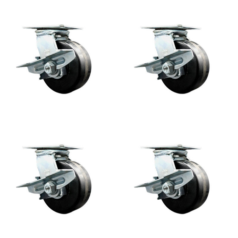 Ensemble de 4 roulettes pivotantes 6 pouces