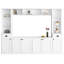 Console de divertissement minimaliste avec pont supérieur réglable et rangement spacieux pour téléviseur de 75 po, blanc épuré, espace généreux