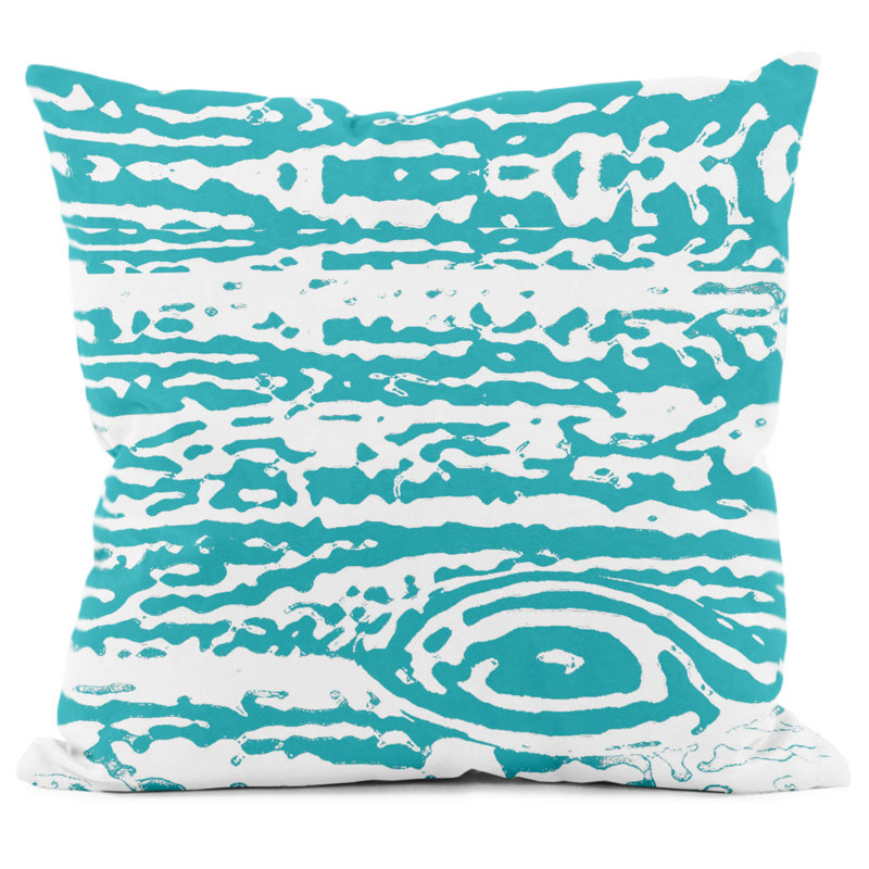 Abstract Decorative Throw Pillow, 16" H x 16" W, Lake Blue