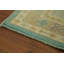 Tapis transitionnel à teinture végétale Oushak turquoise 8 x 10