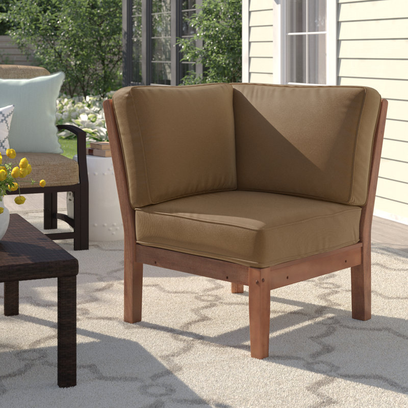Chaise de coin avec coussin Hursey, Brun, Brun