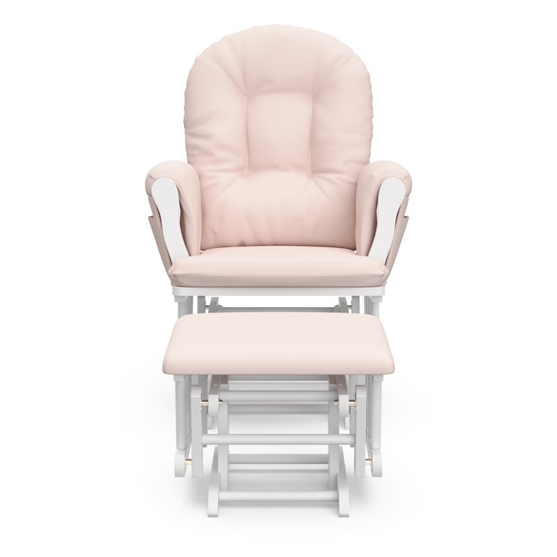 Fauteuil oscillant avec repose-pieds Hoop, Blanc, Rose