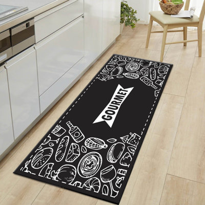 Tapis en jute tissé à la machine en noir / blanc