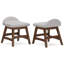 Chaise de bureau Jeyn, siège de selle rembourré gris, bois brun