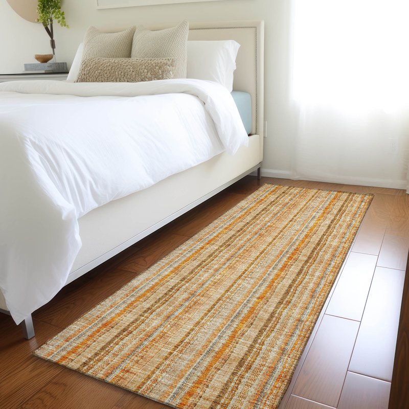 Premium Machine Washable Prisco Peach Rug, Runner 2'3" x 7'6"