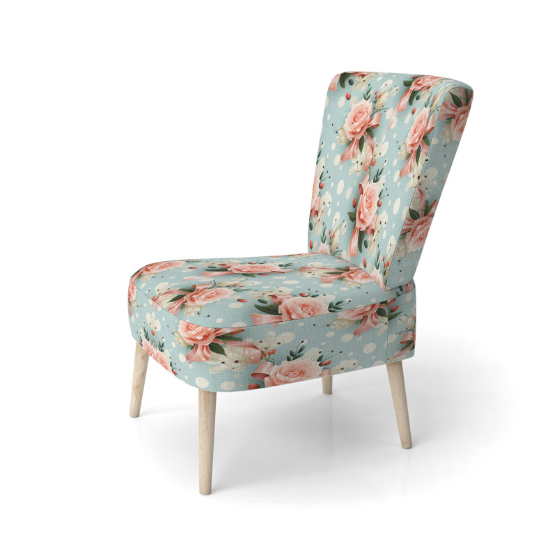 Chaise d'appoint rembourrée rose et rose
