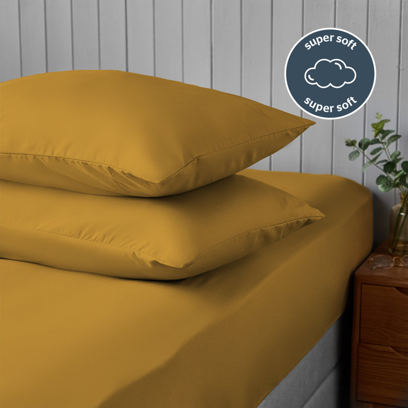 Silentnight Supersoft Plain Microfibre Housewife Pillowcase, Yellow