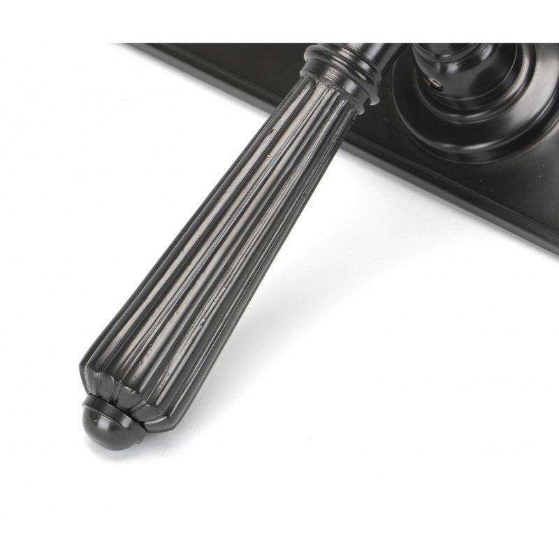 Hinton Lock Door Handle Kit, Aged Bronze