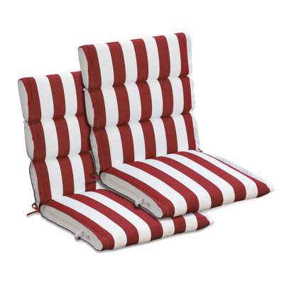  Outdoor Flanged Chair Cushions Set of 2, 39 x 20 x 2.4 Inch