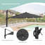 Grand parasol en porte-à-faux illuminé 11 pi avec base-509748620