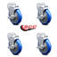 5 Inch  Polyurethane Wheel Swivel Bolt Hole Caster Set with Brake SCC/SCC-BH20S514-PPUB-TLB-4