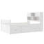 Lit capitaine double avec tête de lit bibliothèque, tiroirs sous le lit et tablettes de rangement - lit plateforme, blanc-1715281854