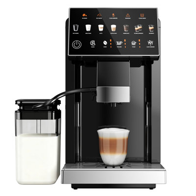 Simzlife 20 Bar Fully Automatic Coffee And Espresso Machine, Milk Frother & Smart Touchscreen, Auto-Clean, Dual Boiler Design, Black