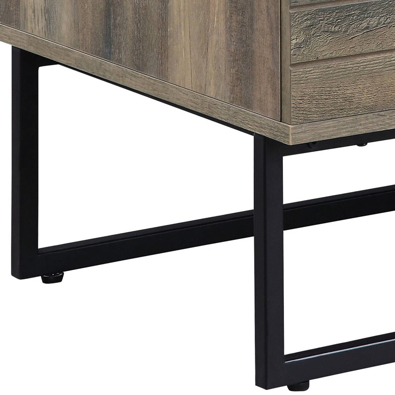 Table basse rectangulaire de style rustique avec rangement fonctionnel et durabilité en chêne noir