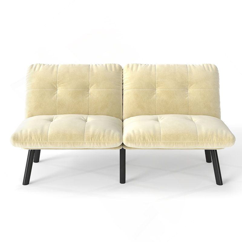 Cream Convertible Folding Modern Sofa Bed, Cream