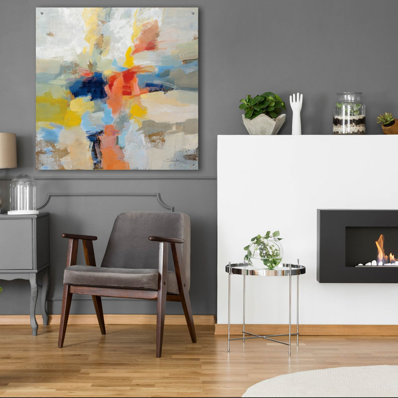  «Island Fiesta» par Silvia Vassileva, art mural en verre acrylique, 36 po x 36 po