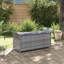 Banc de rangement en rotin PE gris de 138 cm (54,3 pouces), coussin foncé, structure en acier, revêtement imperméable, pour terrasse extérieure-475445797-475445803