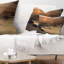 Magnifique coussin décoratif à motif de paysage brun magnifique