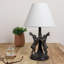 Lampe de table lapin avec abat-jour empire en lin