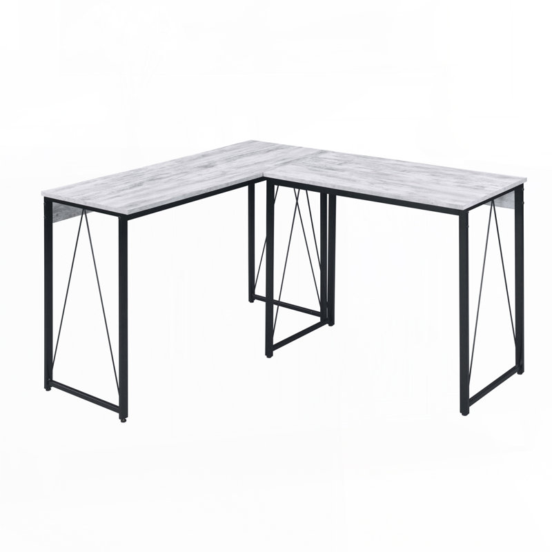 Floydia Metal Base Writing Desk, 28.5" H x 34.6" W x 18.4" D, White