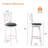 Swivel Upholstered Stool with Solid Wood Frame-791578194-791578199
