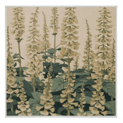 Machine Washable Botanical Beige Area Rug