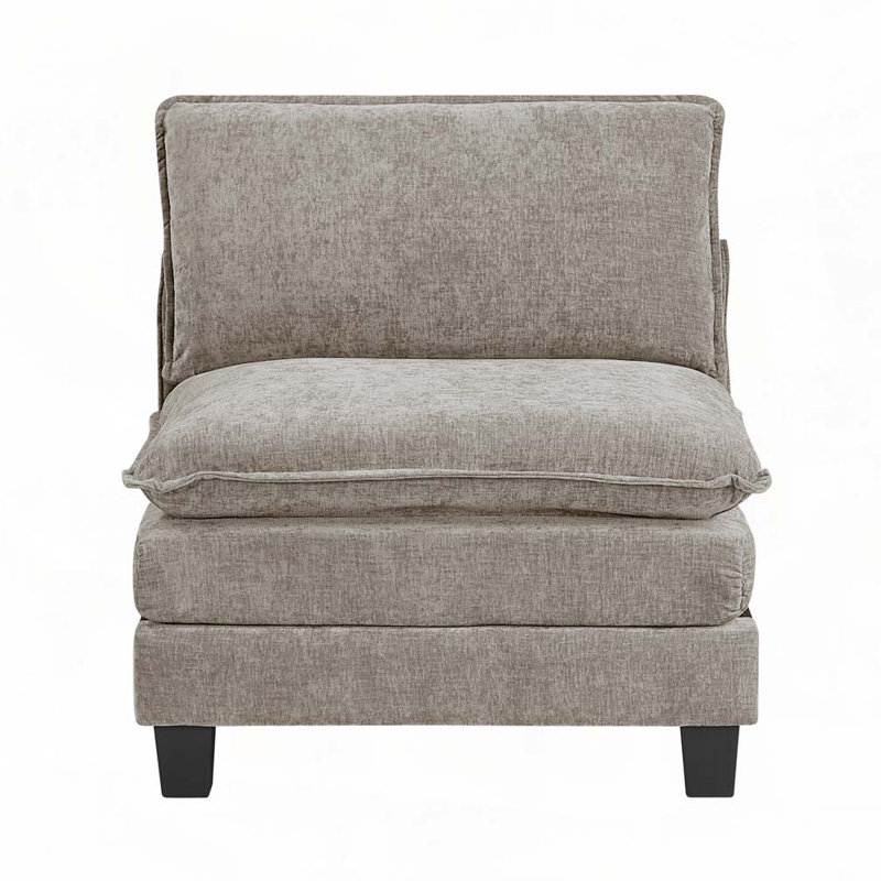 Causeuse en tissu d'ameublement en chenille, Gris brun