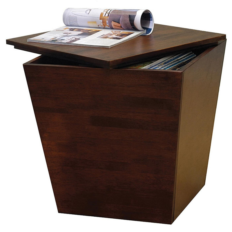 Mesa Storage Cube, End Table - Color:Walnut,Material:Wood