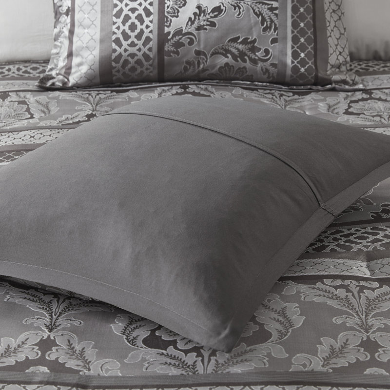 Ensembles de literie de luxe en jacquard de polyester gris pour maison moderne