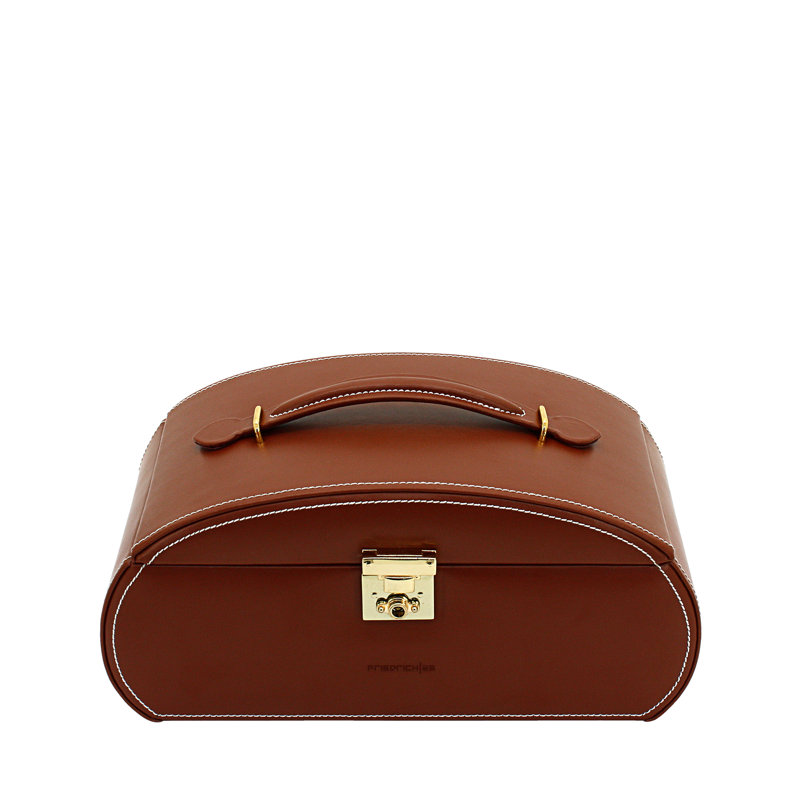 Cordoba Leather Jewellery Box + Locking, Brown