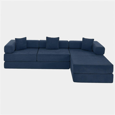 105'' Modular Sectional Sofa, Cloud Sectional Couch with Deep Seat, Modern Modular L-Shape Sofa Couch with Chaise,Upholstered Couches for Living Room Bedroom,No Assembly, (GREEN)
