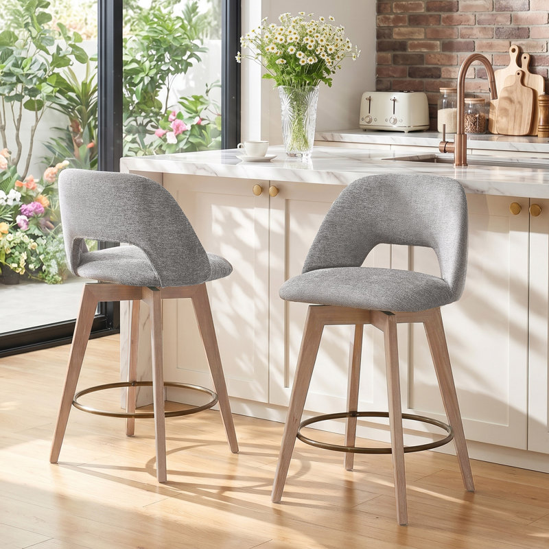Tabouret de comptoir pivotant 26,8 po Wylee, Gris
