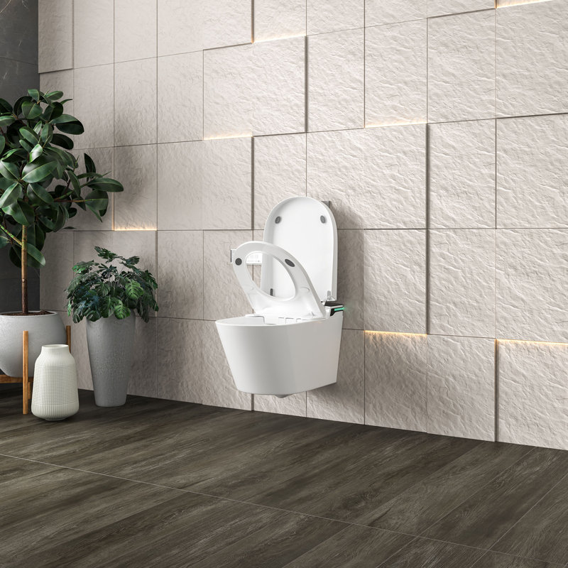 MEJE Smart Wall-Hung Toilet Combo, with a Built-in Bidet Seat, Auto Flush, Auto Open and Close,Remote Control,LED Display ( Included a In-Wall Water Tank）