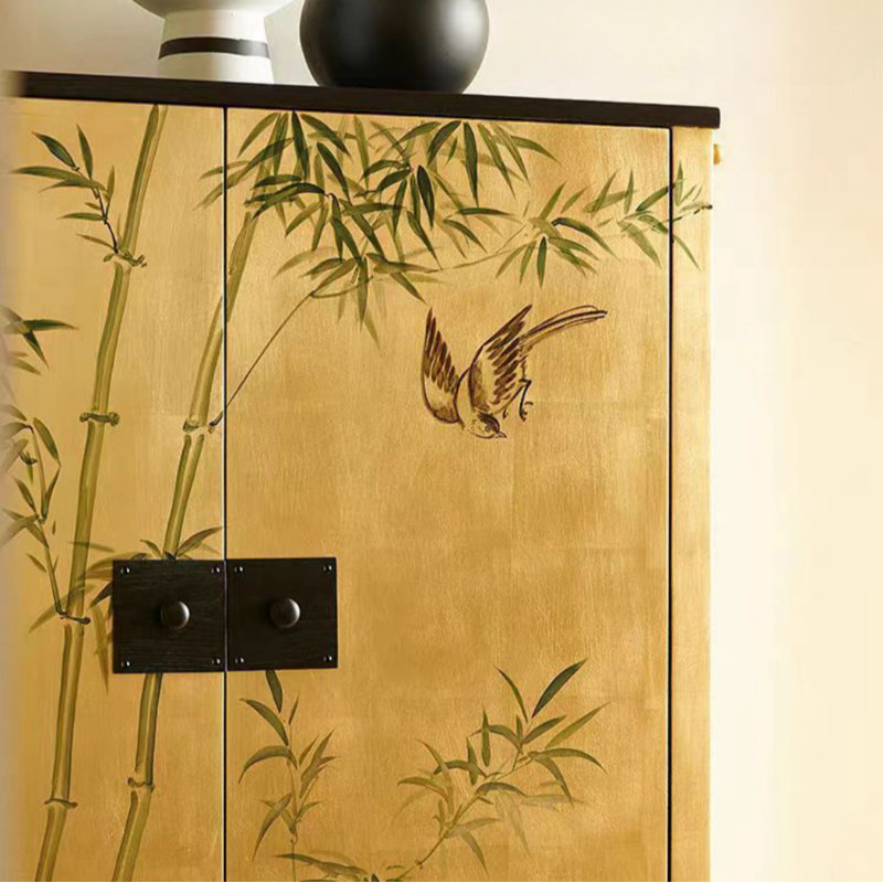 Armoire d'appoint moderne et simple jaune