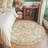 Floral Rug Botanical Birds Print Nature Plants Washable Non-slip Natural Beige/Pink-350879103-345409563
