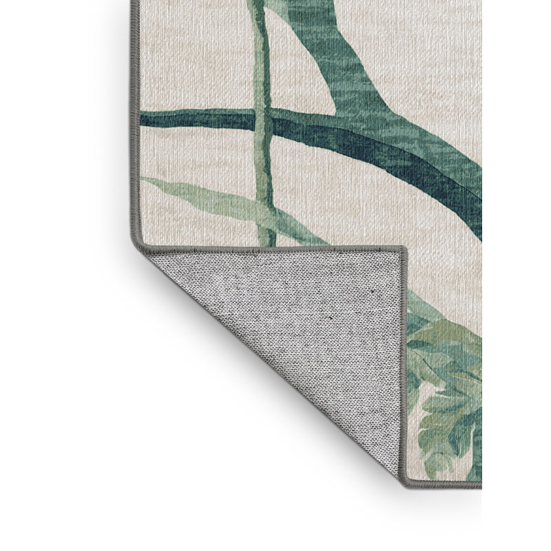Tapis gris lavable à la machine, Rond 7 pi